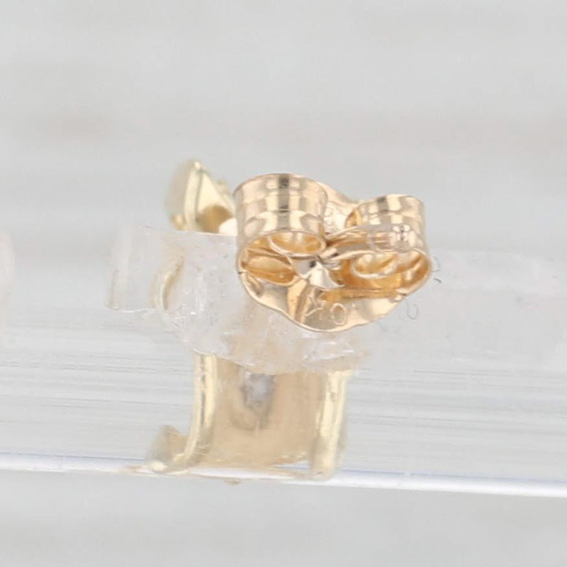 XO Stud Earrings 10k Yellow Gold Diamond Accents