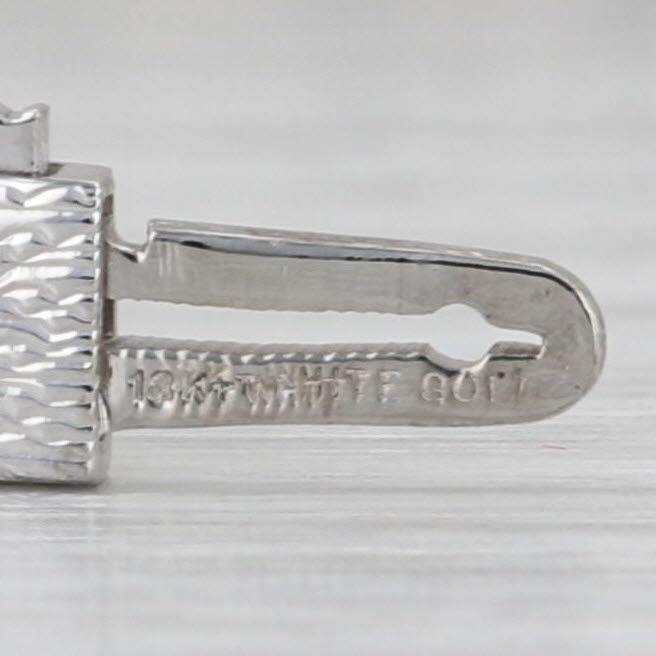 0.15ctw Diamond Square Link Bracelet 18k White Gold 6.75" 4.5mm
