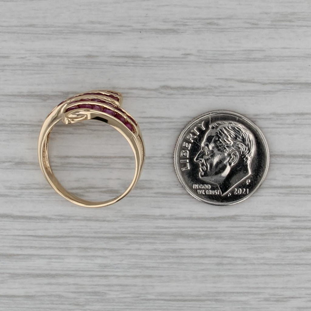 1.10ctw Ruby Bypass Ring 14k Yellow Gold Size 7.25