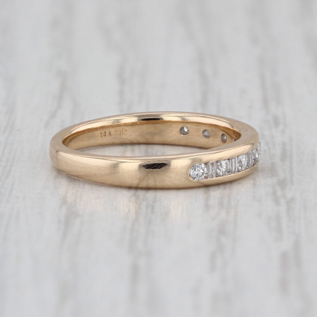 0.20ctw Diamond Wedding Band 14k Yellow Gold Size 4.5 Stackable Ring