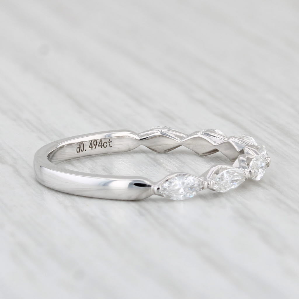 Light Gray New 0.49ctw Diamond Ring 14k White Gold Size 6.5 Stackable Wedding Band