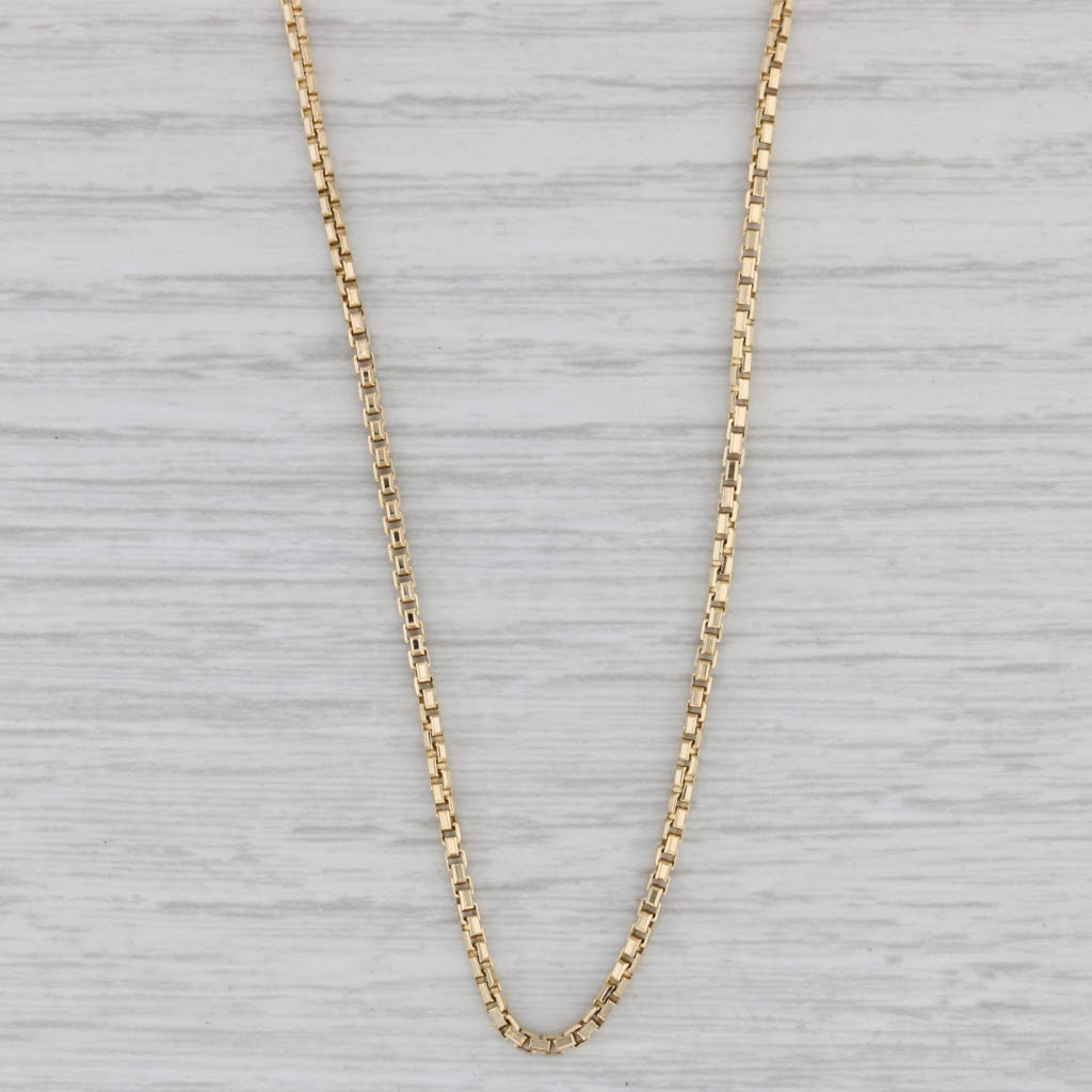 Gray Box Chain Necklace 18k Yellow Gold 18.5" 1.5mm Italian
