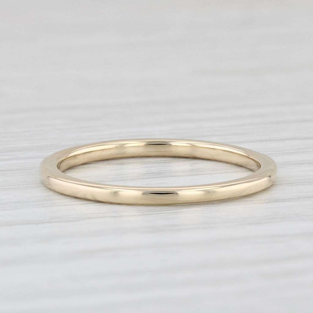 Light Gray Diamond Accented Wedding Band 14k Yellow Gold Size 7 Stackable Ring Shy