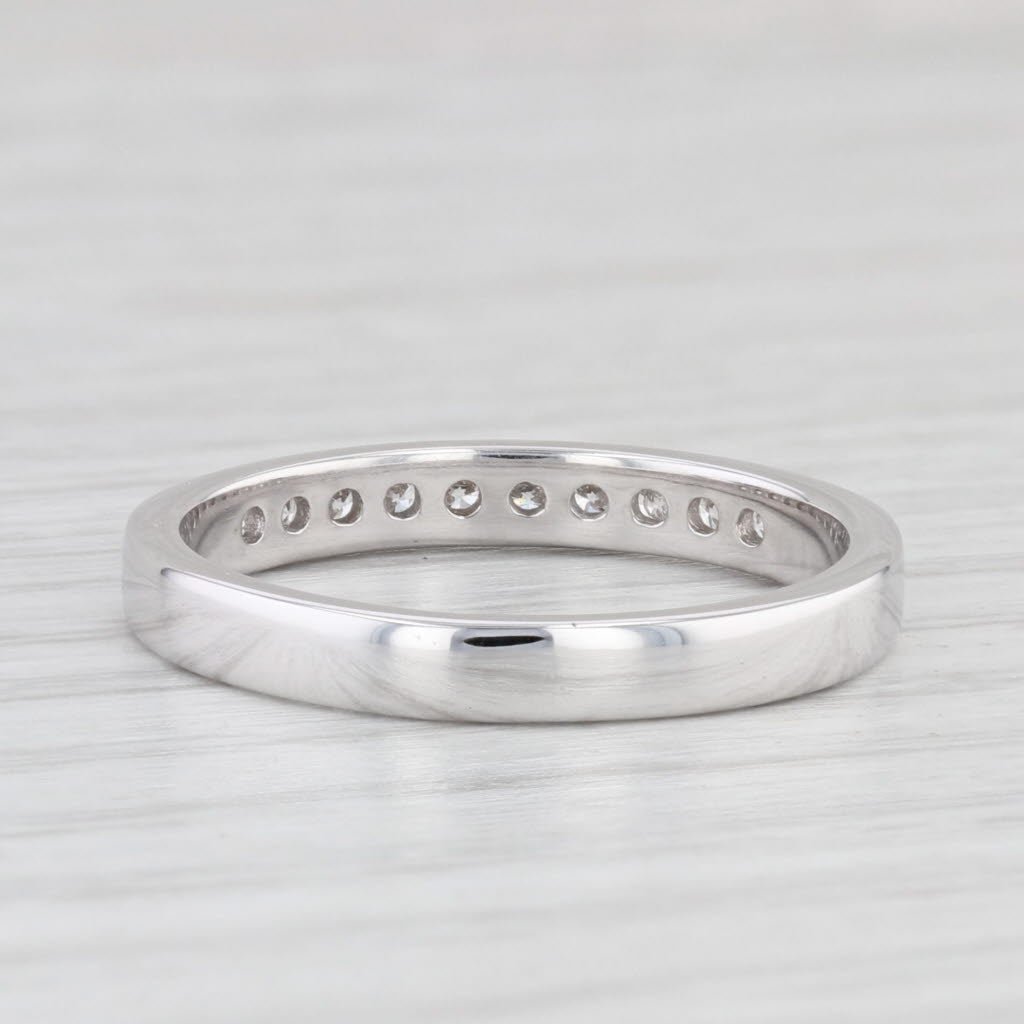 Light Gray 0.20ctw Diamond Wedding Band 14k White Gold Stackable Anniversary Band Size 7.5