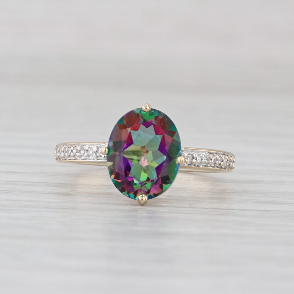 2.75ctw Multicolor Mystic Topaz Diamond Ring 14k Yellow Gold Size 7