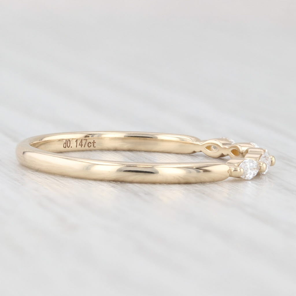 New 0.15ctw Diamond Wedding Band 14k Yellow Gold Stackable Anniversary Ring 6.5