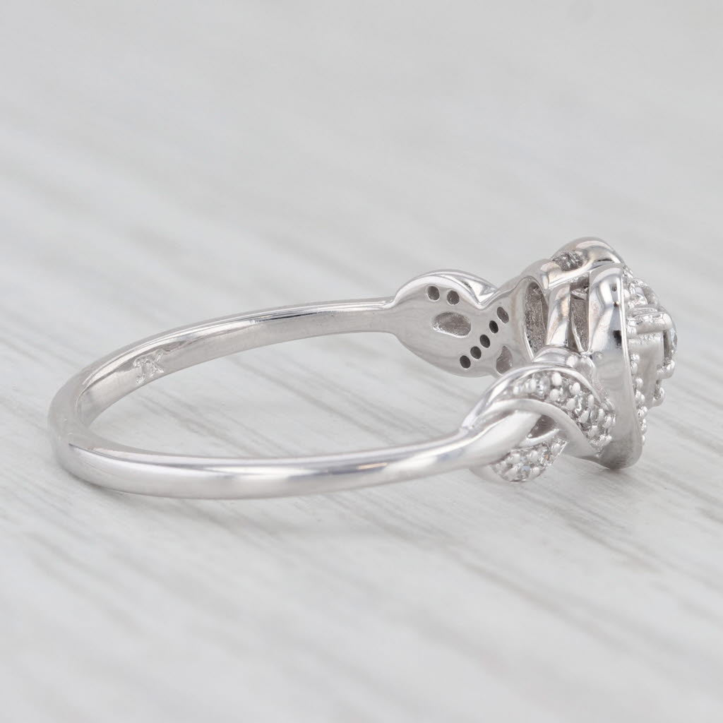 Light Gray 0.20ctw Diamond Heart Halo Promise Engagement Ring 10k White Gold Size 7