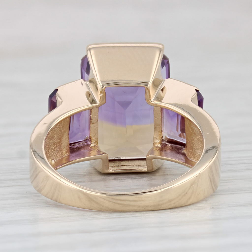 Light Gray 8.70ctw Orange Purple Ametrine Amethyst Ring 14k Yellow Gold Size 6.75