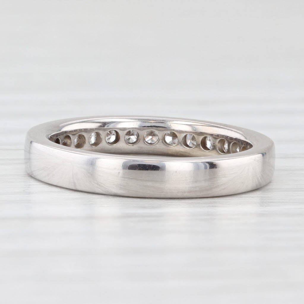 Light Gray 0.45ctw Channel Set Diamond Wedding Ring 14k White Gold Size 4.5 Stackable Band