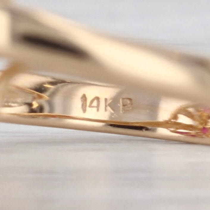 1.02ctw Ruby Cluster Diamond Ring 14k Yellow Gold Size 6.25