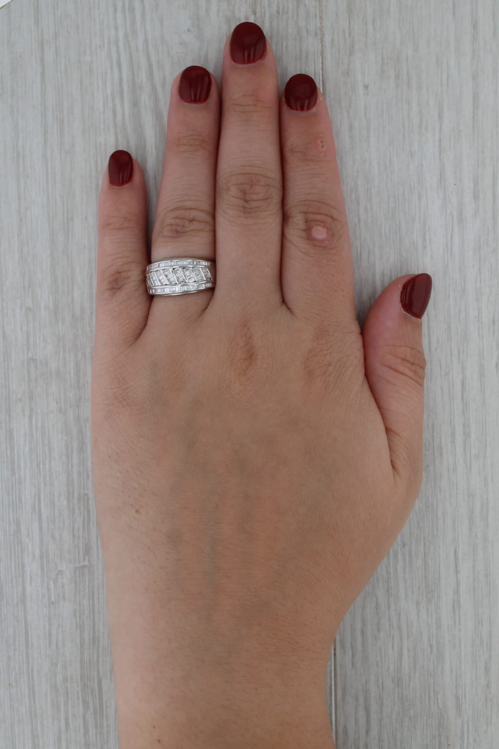 Le Vian 1.24ctw Diamond Cross Hatch Ring 18k White Gold Size 6.75