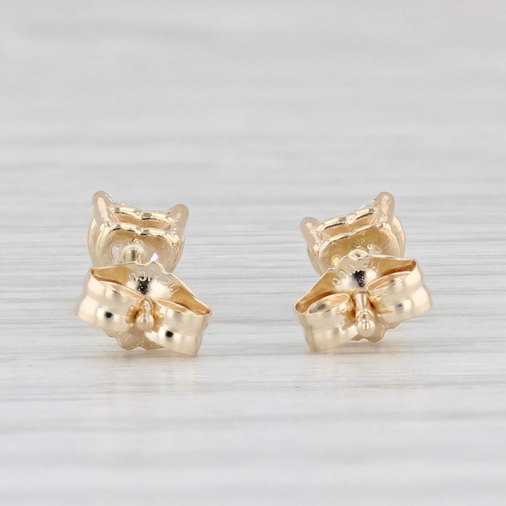 Light Gray 0.34ctw Diamond Heart Solitaire Stud Earrings 14k Yellow Gold