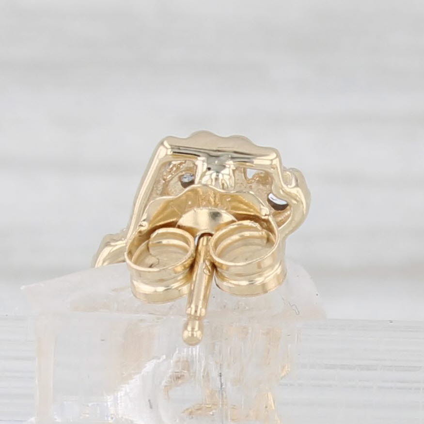 Light Gray Diamond Accented J-Hook Earrings 14k 10k Yellow Gold Drops