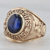 Lab Created Sapphire United States Marine Corp Ring 14k Gold Size 12 US Military