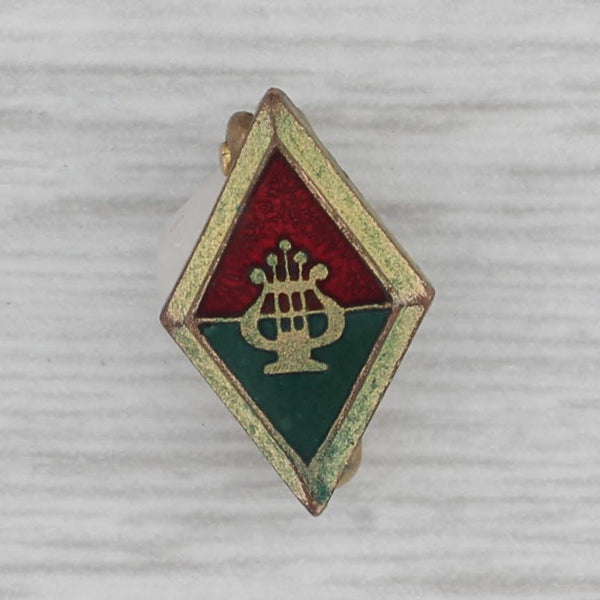 Alpha Chi Omega Pledge Pin Vintage Harp Crest Badge Vintage Enamel