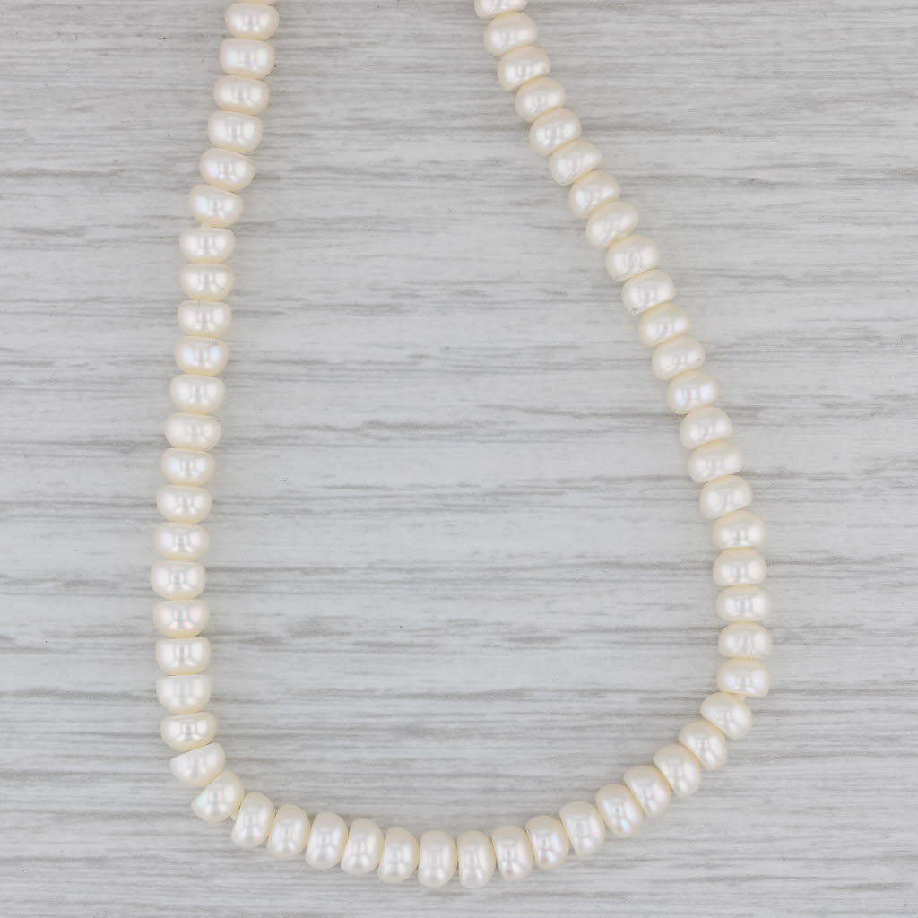 Gray Single Cultured Pearl Strand Necklace 14k Yellow Gold 18" 5mm