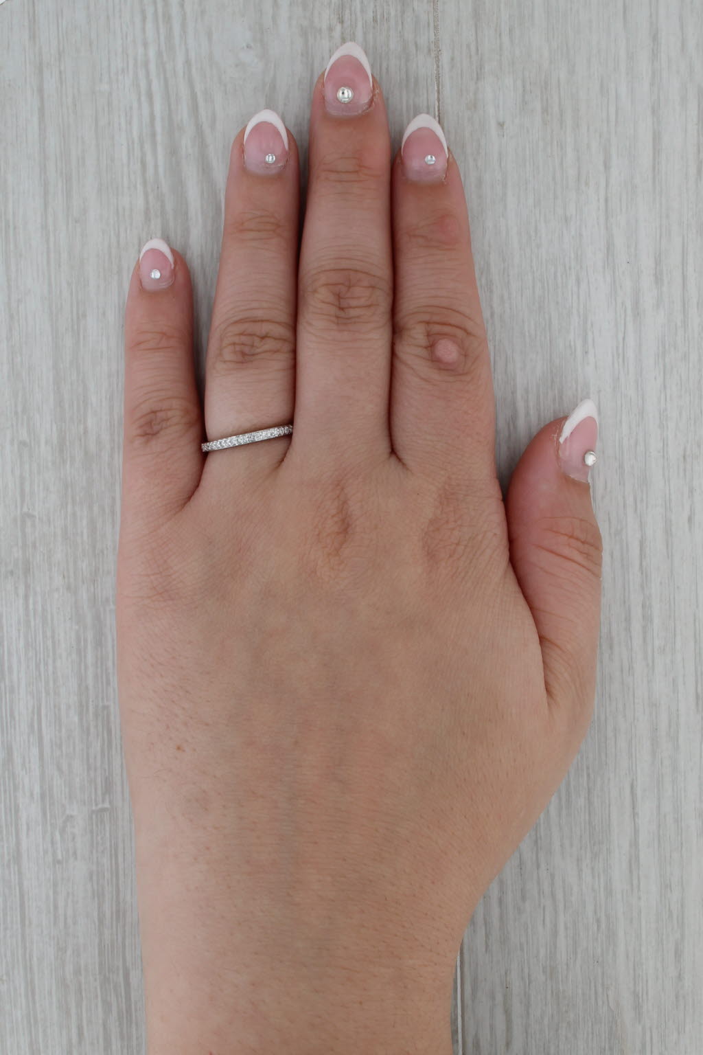 0.25ctw Diamond Wedding Band 14k White Gold Size 7 Stackable Ring