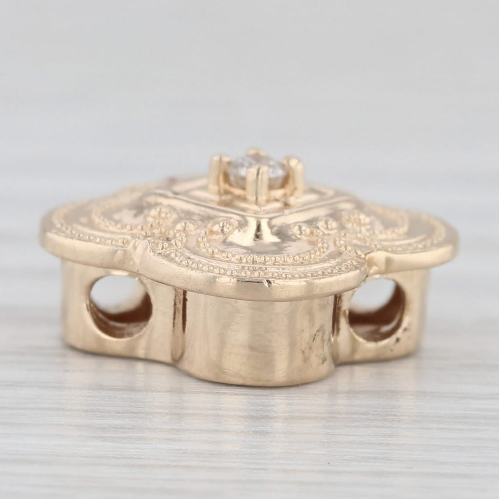 Light Gray Diamond Slide Bracelet Charm 14k Yellow Gold Richard Glatter