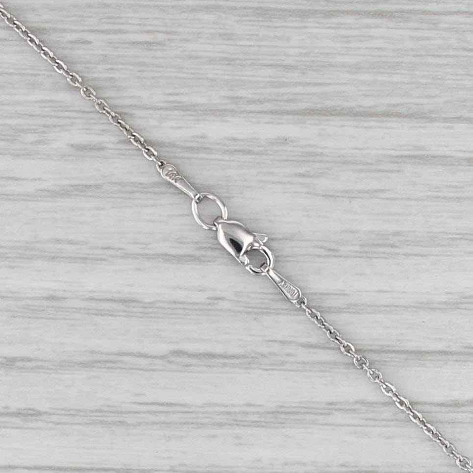 Cable Chain Necklace 14k White Gold 18.75" 1mm