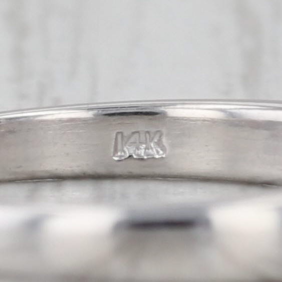 0.40ctw Diamond Ruby Wedding Band 14k White Gold Size 6.5 Stackable Wedding Band