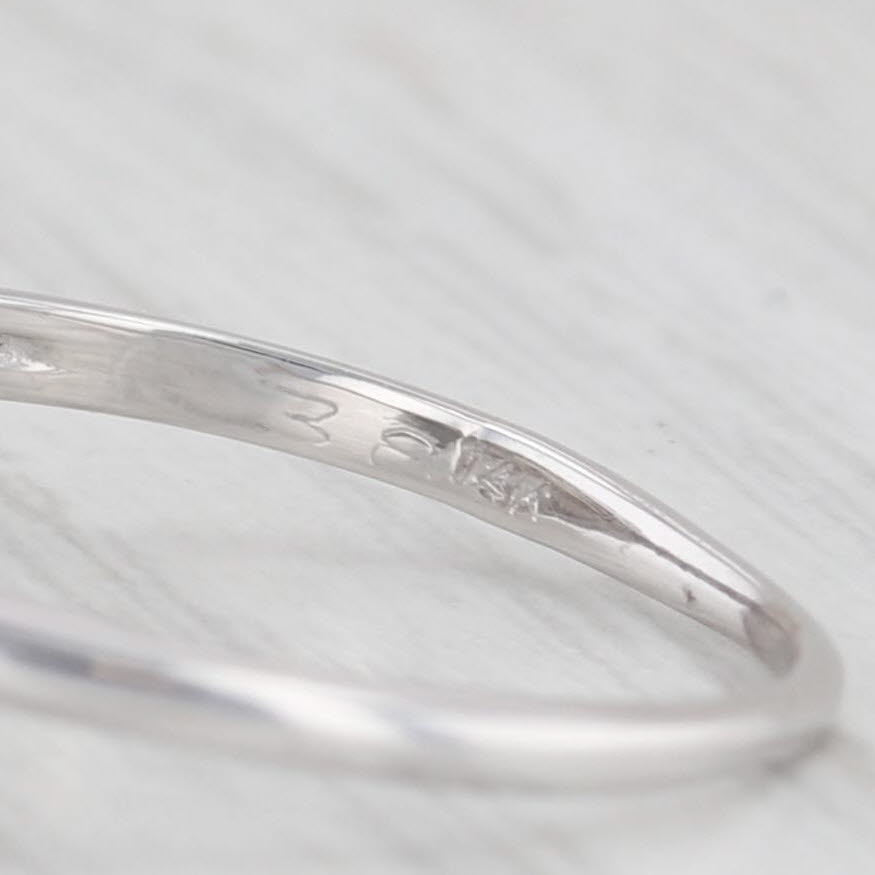 Light Gray 0.15ctw Diamond Princess Ring 14k White Gold Size 6.25 Vintage