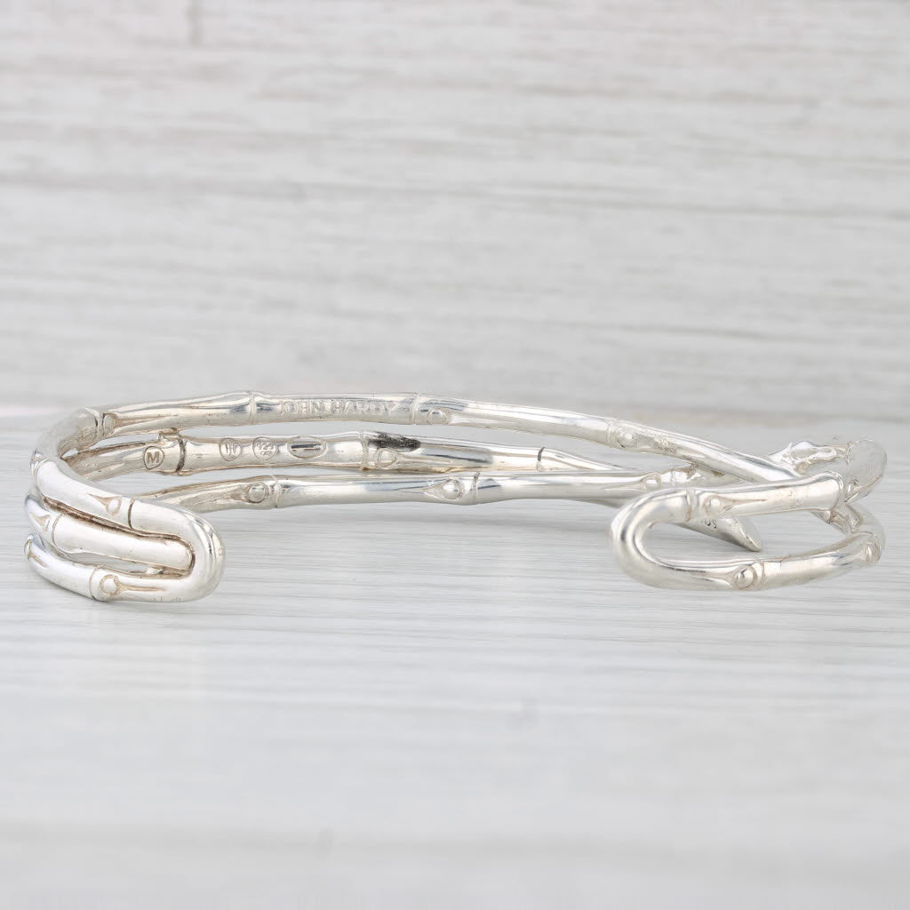 Light Gray John Hardy Bamboo 0.80ctw Sapphire Cuff Bracelet Sterling Silver 7"
