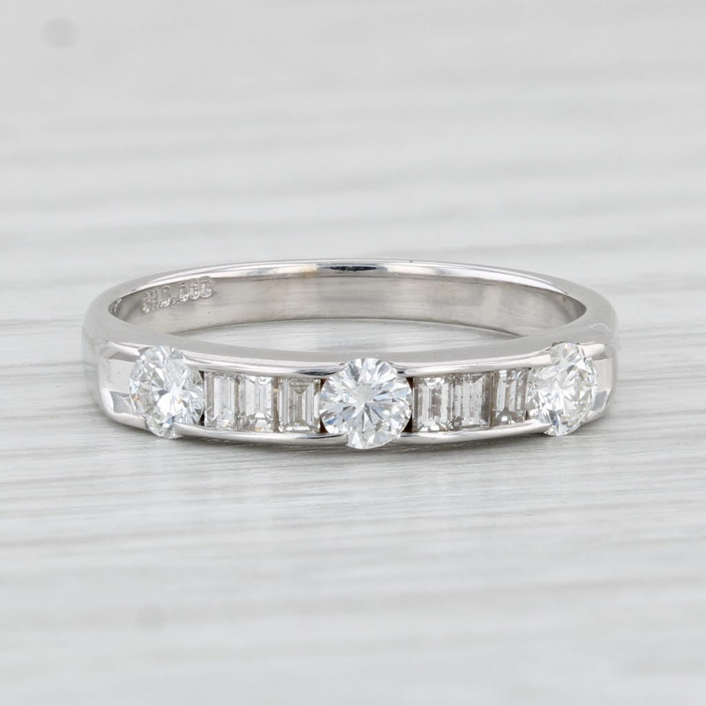 Light Gray 0.49ctw Diamond Ring 14k White Gold Size 5.25 Wedding Band Stackable