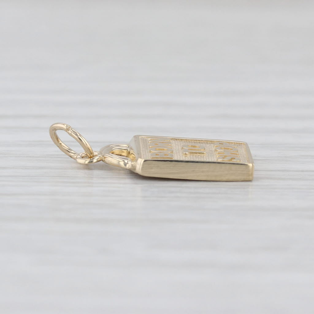 "Born to Shop" Bag Charm 14k Yellow Gold Pendant
