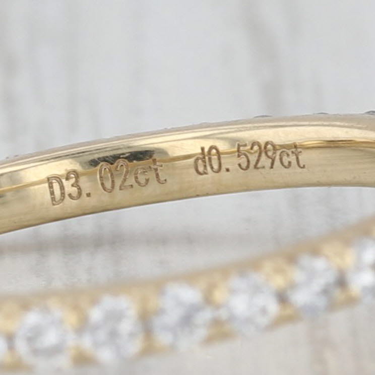 New IGI 3.55ctw Round Lab Grown Diamond Engagement Ring 14k Yellow Gold Size 6.5