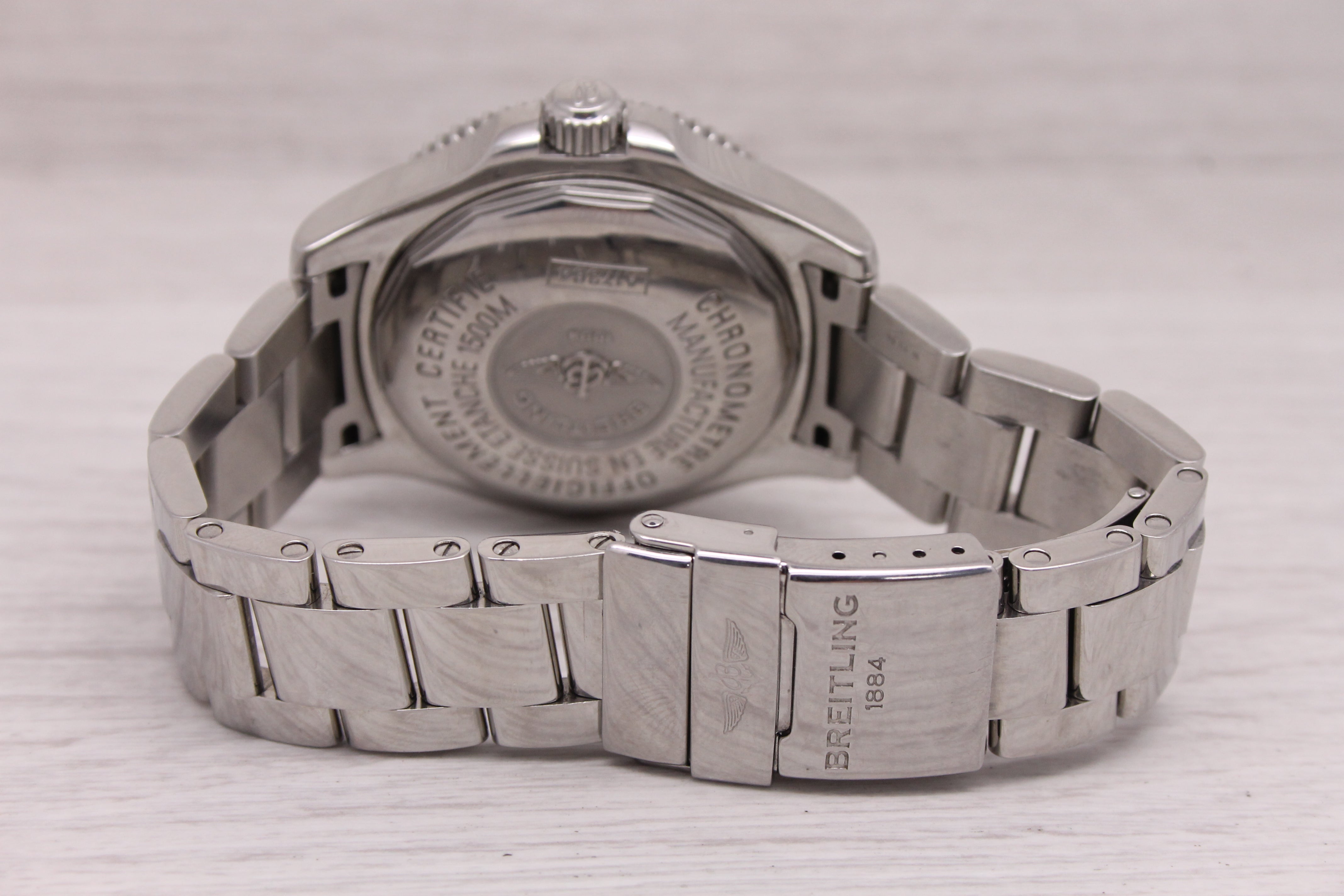 Gray Breitling Super Ocean A17364 Mens 42mm Steel Automatic Divers Watch Papers Box