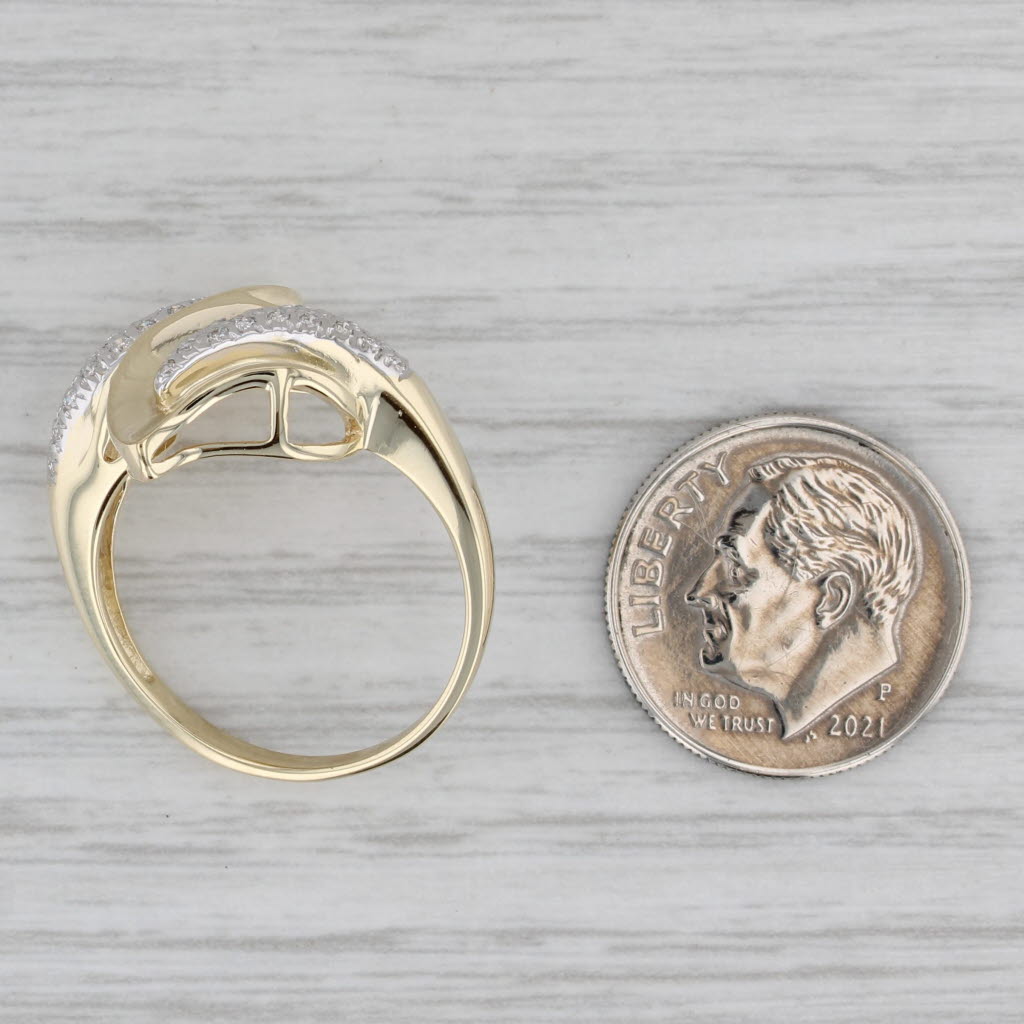 Gray 0.15ctw Diamond Bypass Ring 14k Yellow Gold Size 8