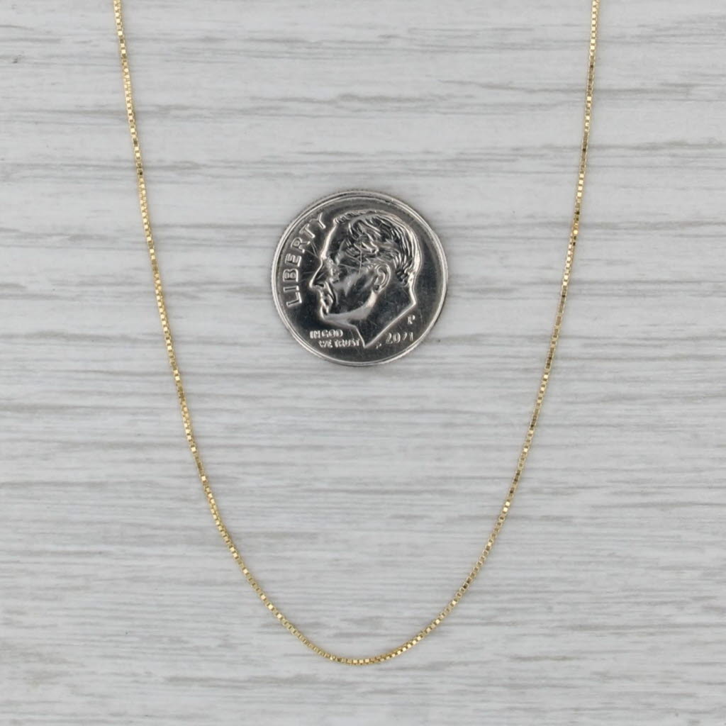 Box Chain Necklace 14k Yellow Gold 18.25" 0.6mm