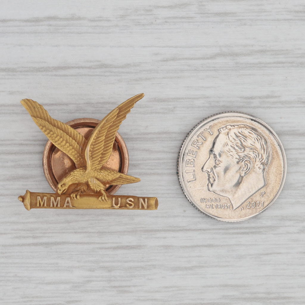 Gray US Navy Master Machinist Academy Pin 10k Gold Military Eagle Badge
