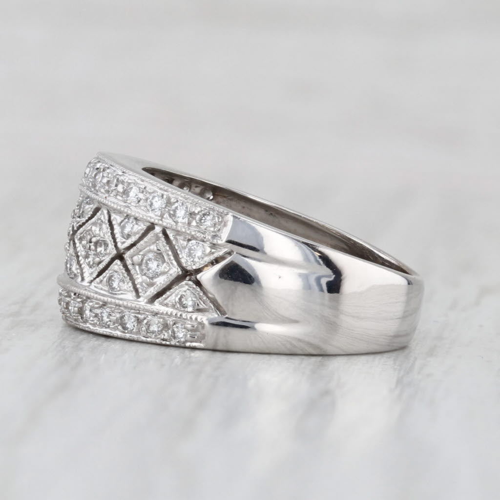 0.50ctw Diamond Argyl Pattern Ring 14k White Gold Size 6.25