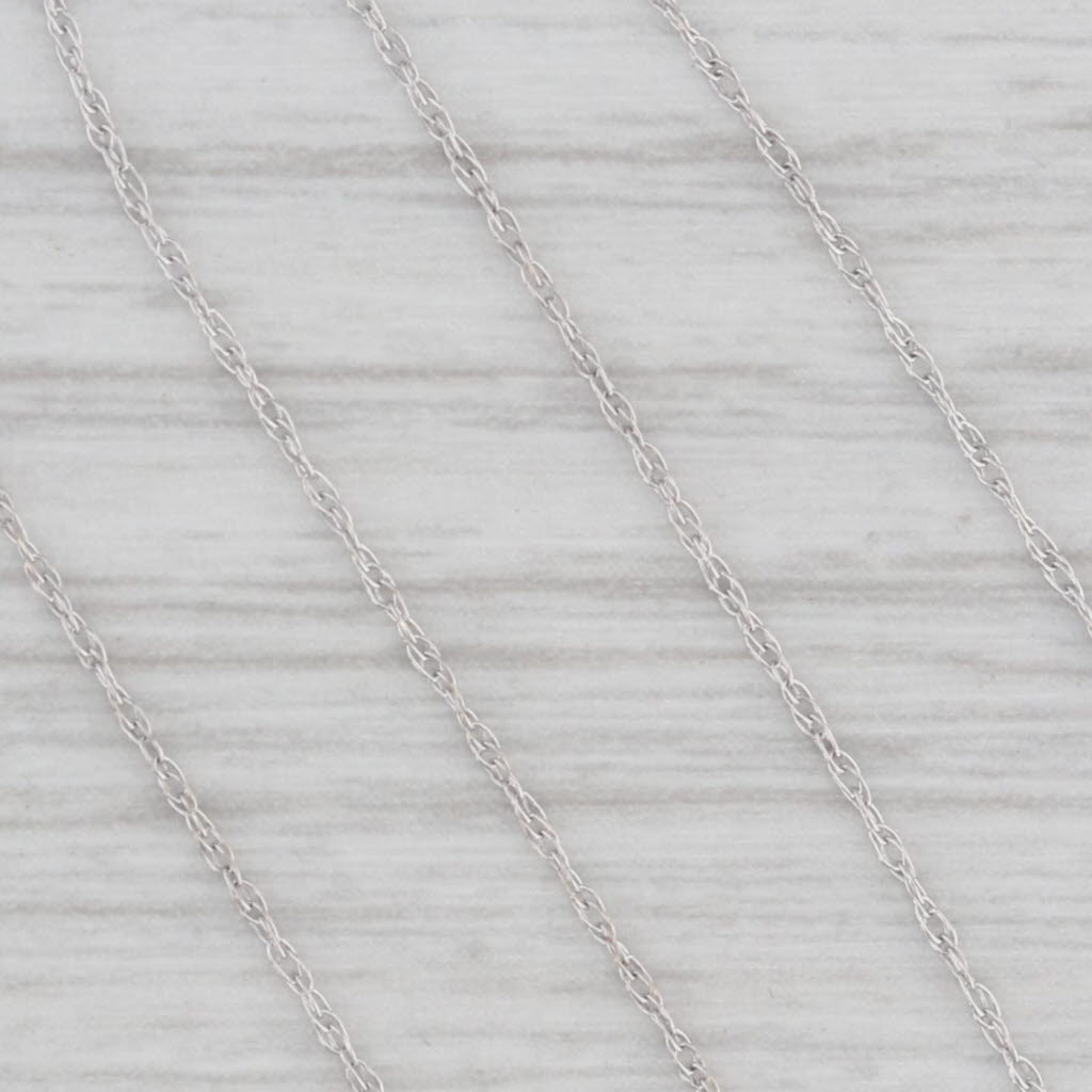 Gray 0.15ctw Diamond Cross Pendant Necklace 10k White Gold 18" Rope Chain