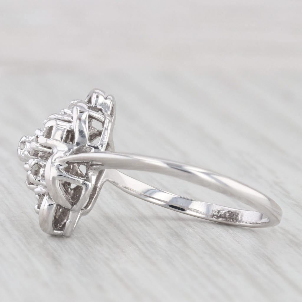 Light Gray 0.33ctw Diamond Cluster Ring 14k White Gold Size 7