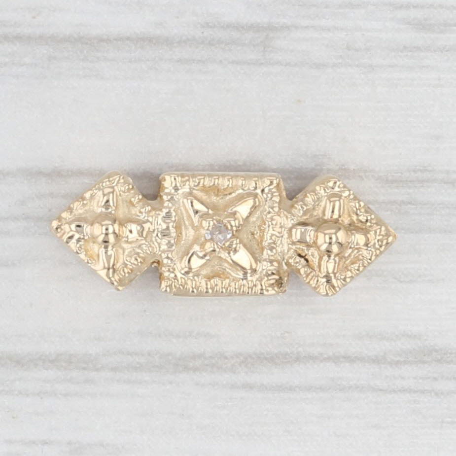Richard Klein Diamond Accented Slide Bracelet Spacer Charm 14k Yellow Gold