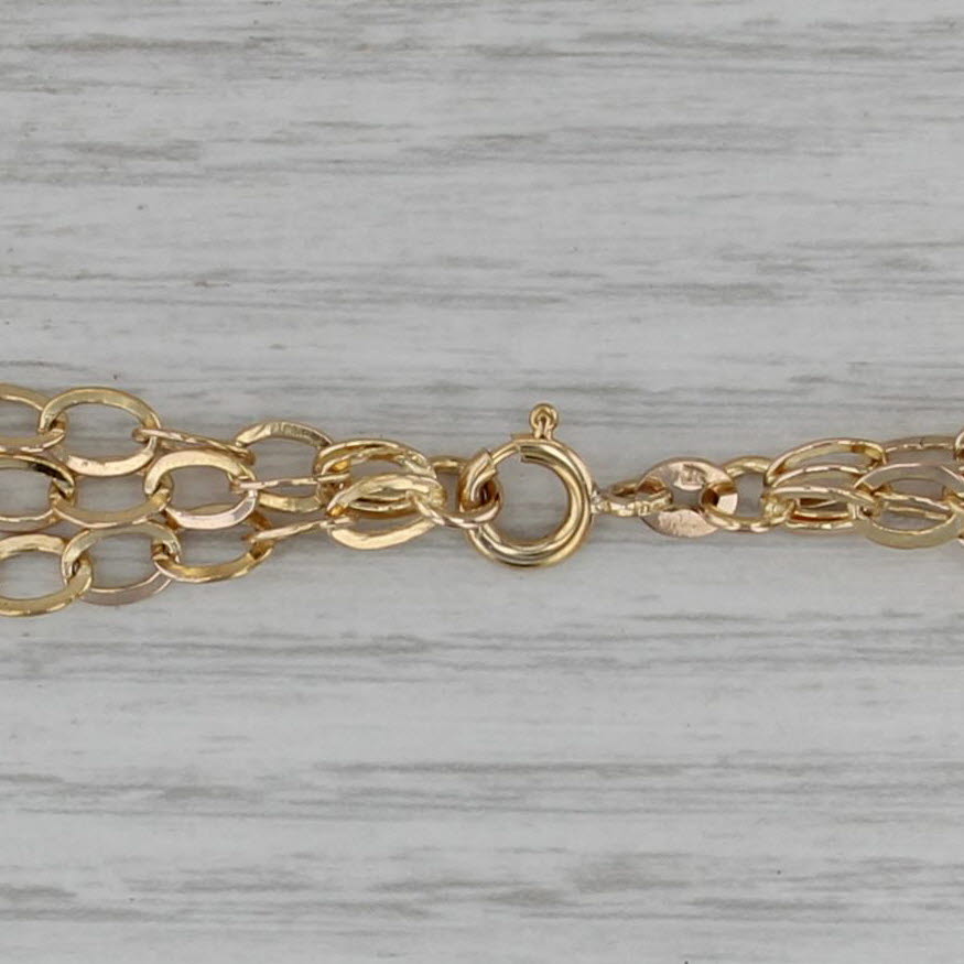 3-Strand Cable Chain Necklace 10k Yellow Gold 18.5" Multichain