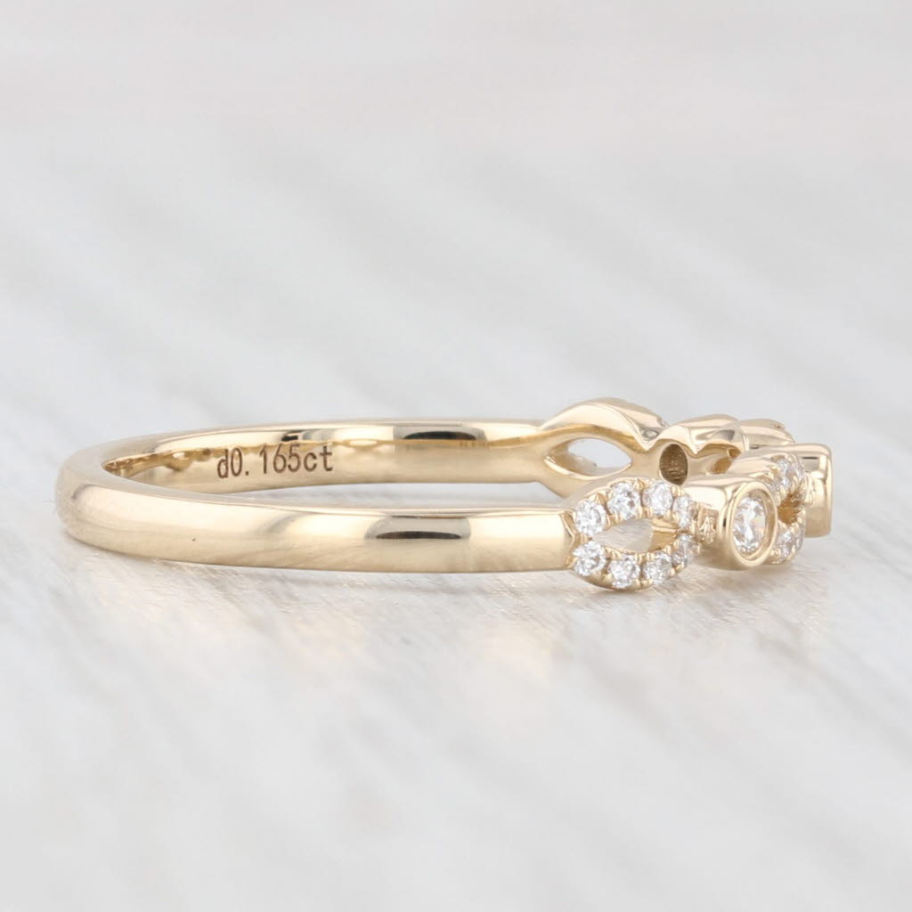 Light Gray New 0.16ctw Diamond Wedding Band 14k Yellow Gold Stackable Anniversary Ring 6.5