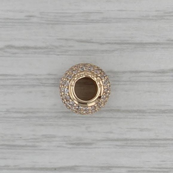 Authentic Pandora Pave Lights Charm 750819CZ 14k Gold Clear CZ Bead