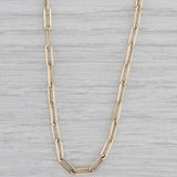 Paperclip Elongated Cable Chain Necklace 14k Yellow Gold 20" 2.9mm