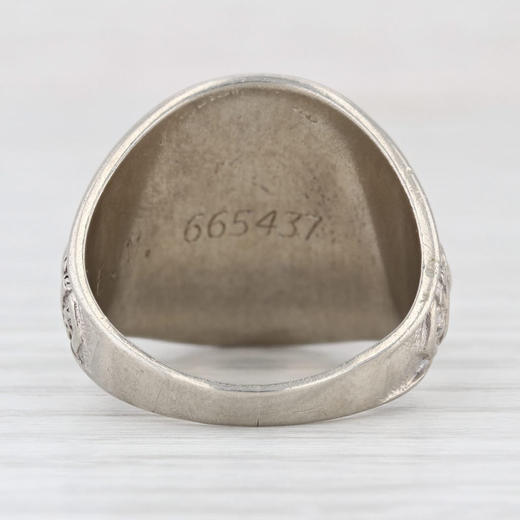 USMC 1st Marine Division Korea 1950 Ring 10k White Gold Size 9.75 Korean War