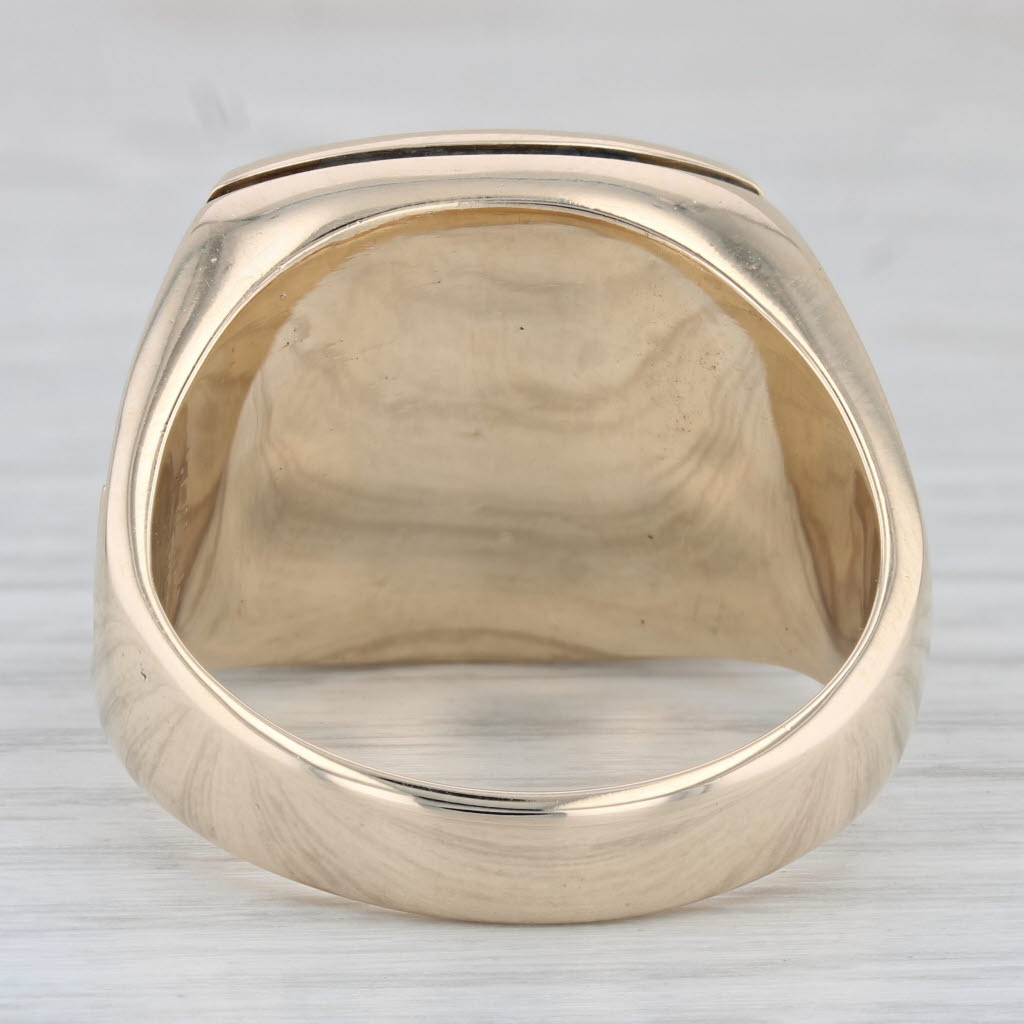 Gray Masonic Signet Ring 10k Yellow Gold Size 16.75 Square Compass Trowel Plumb