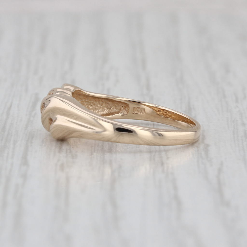 0.13ctw Diamond Scalloped Ring 10k Yellow Gold Size 7