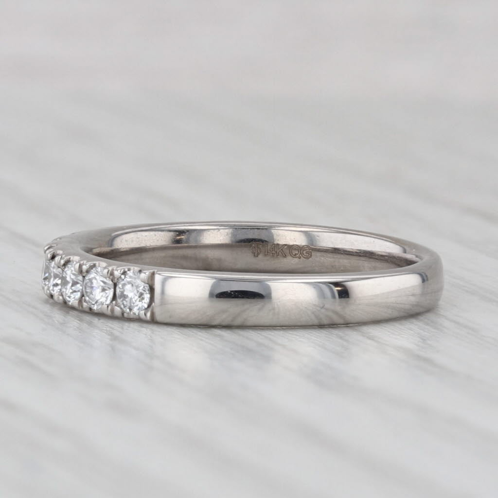 Light Gray 0.50ctw Lab Grown Diamond Wedding Band 14k White Gold Size 7 Ring Stackable