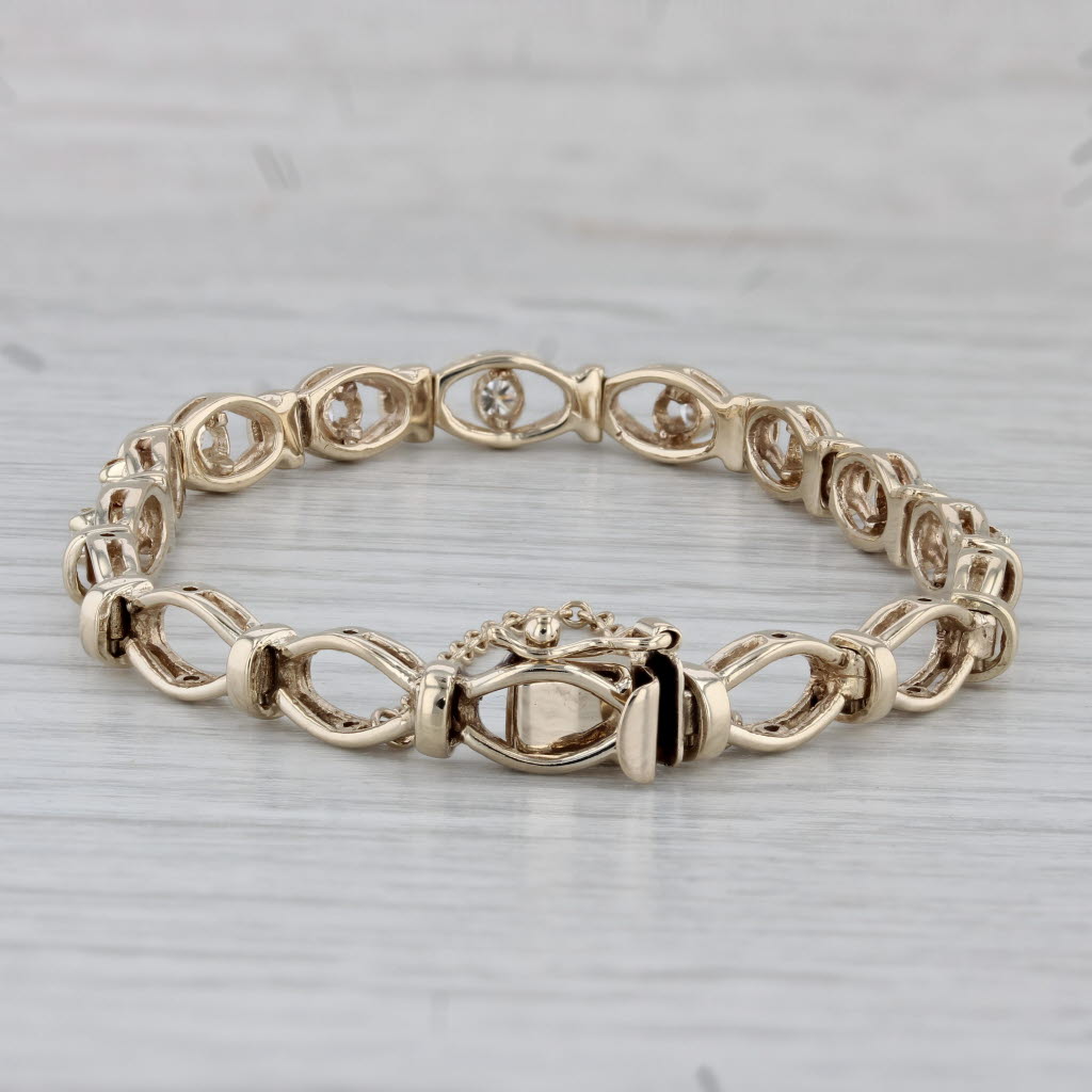 Gray 0.50ctw Diamond Tennis Bracelet 14k Yellow Gold 6.75" 5.8mm