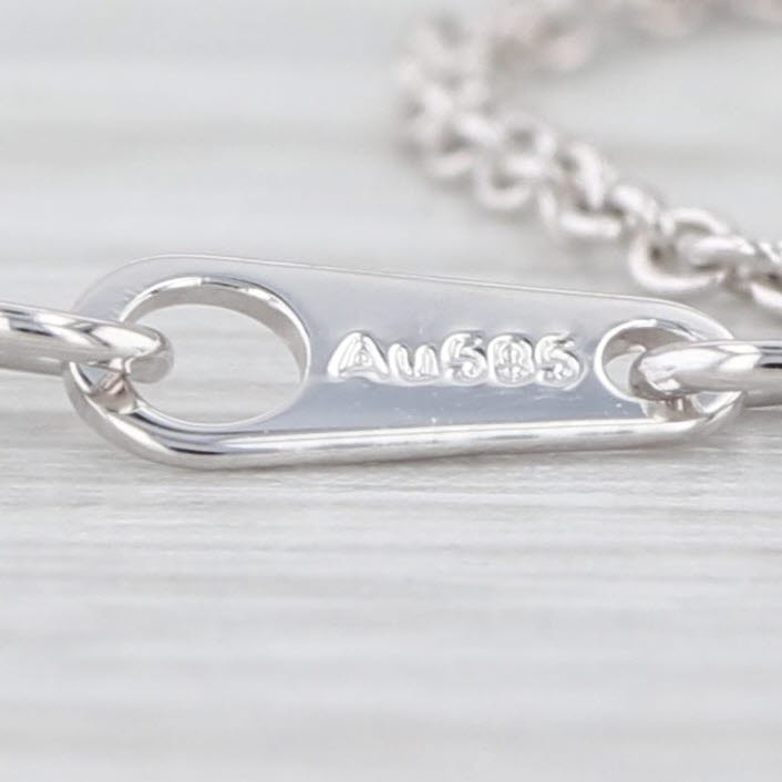 New Small Diamond Cross Pendant Necklace 14k White Gold Cable Chain 16" 18"