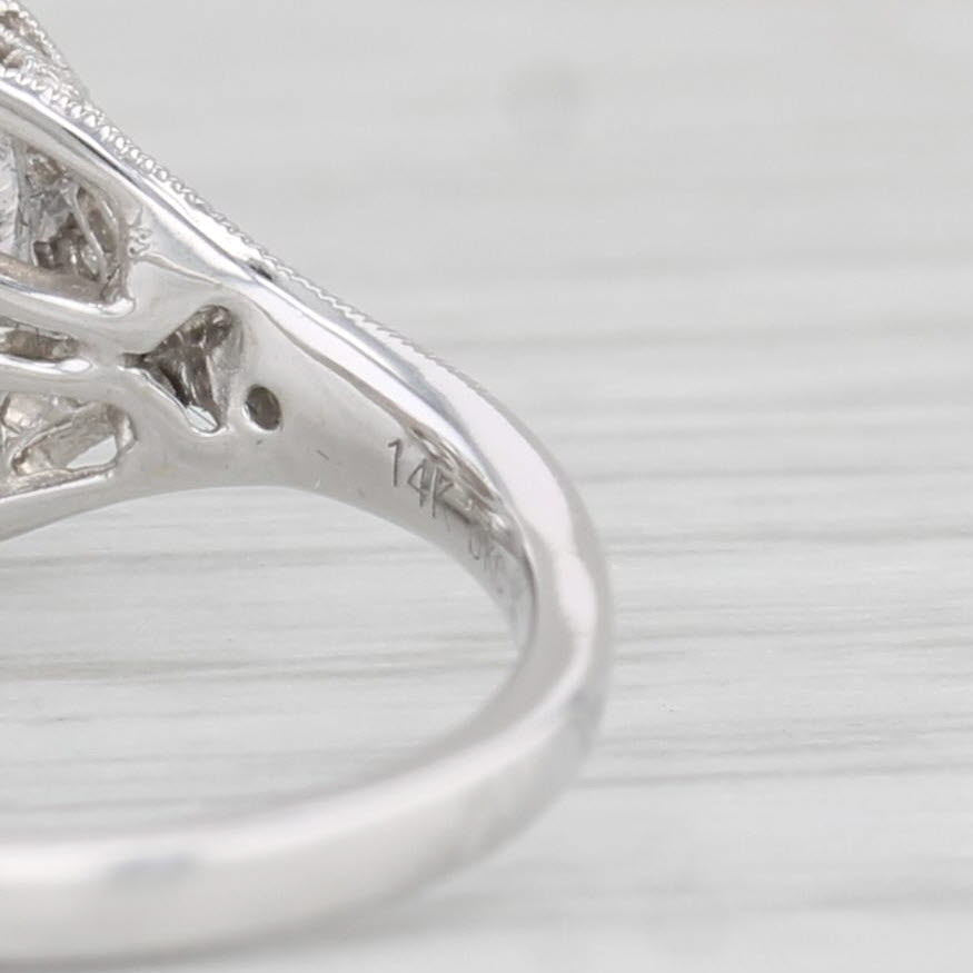 Light Gray New Beverley K Oval Semi Mount Diamond Ring 14k White Gold Size 6.75 Filigree