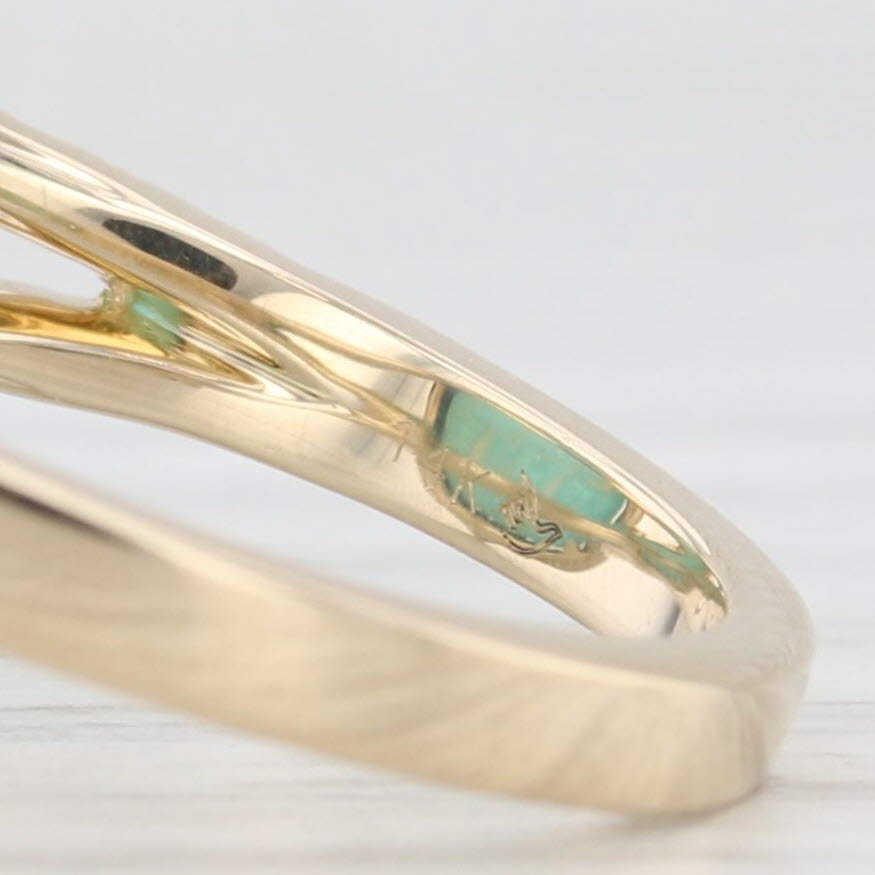 Light Gray New Doves by Doron Paloma Amazonite Tsavorite Ring 14k Yellow Gold Size 6.75
