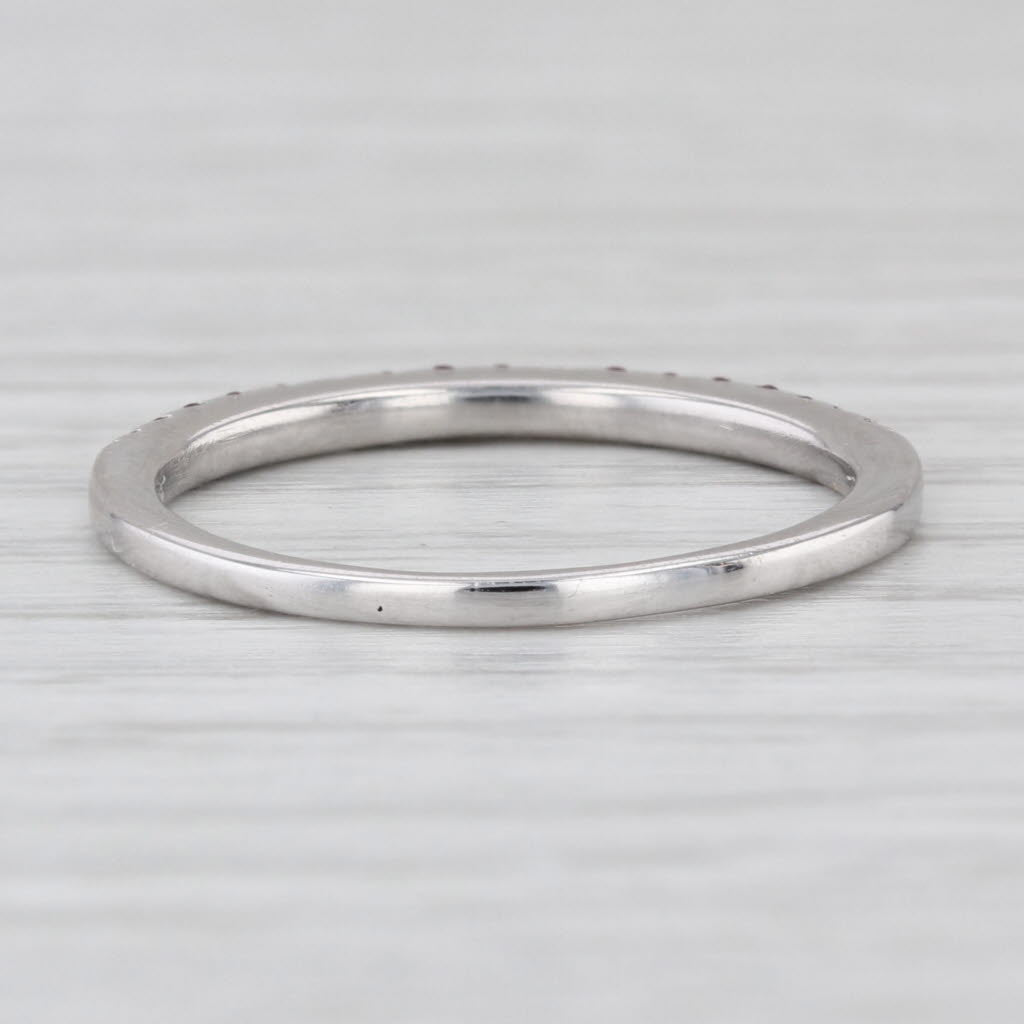 0.28ctw Purple Pink Sapphire Ring 14k White Gold Size 8 Stackable Band Wedding